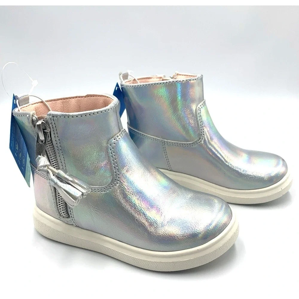 Stride Rite Melody Boots Kids Silver‎ Iridescent KG009201 Size 7M
